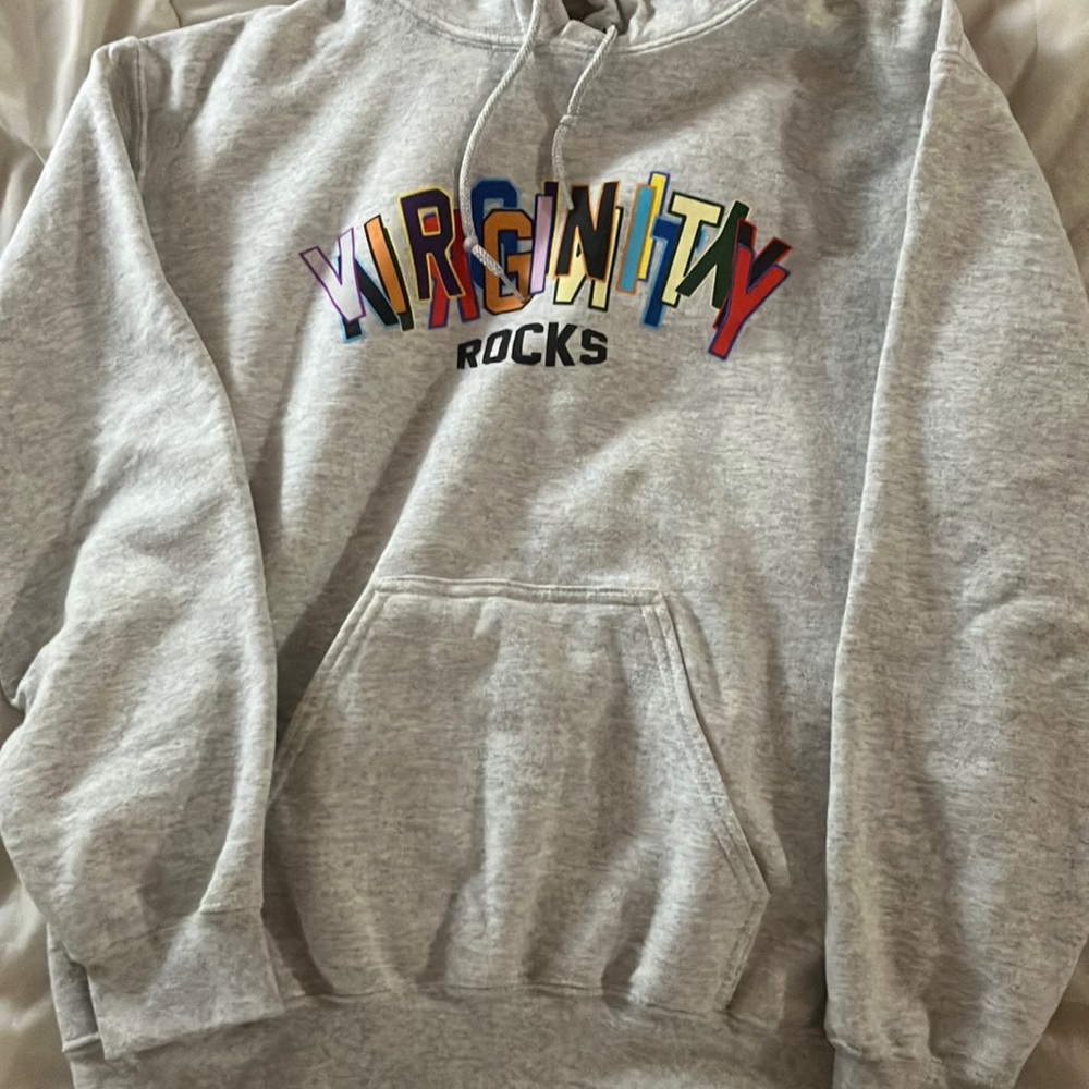Danny Duncan “Virginity Rocks” Stacked Grey Hoodie